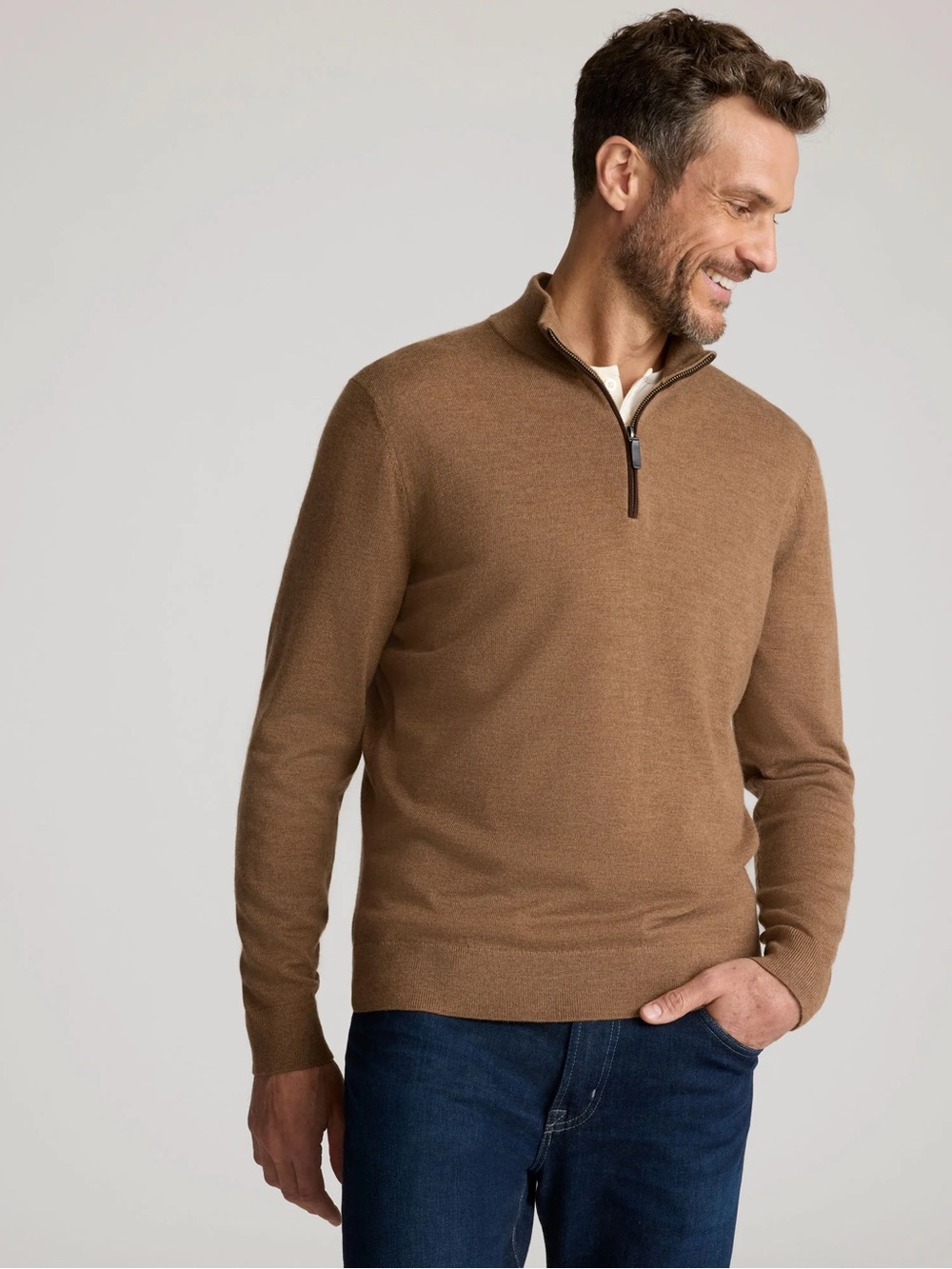 UNTUCKit Merino Wool Quarter Zip Sweater